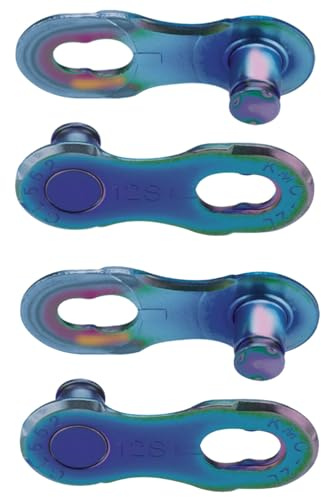 KMC 12NR 12 Speed Non Re-Useable MissingLink Joining Link, Aurora Blue, 2 Pairs,