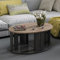 [en.casa] Couchtisch Dragsholm Wohnzimmertisch 4er Set Beistelltisch rund Eiche-Optik Anthrazit Sofatisch Satztisch