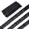 GORGECRAFT 14 Yds 0.78 schwarze Paillettenbandborte Glitzerspitze Pailletten Perlenband Paillettenstreifen 3 Reihen Paillettenrolle Zum Nähen Weihnachtshandwerk Verzierungen Kostüm Heimdekoration