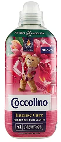 Coccolino Weichspülerkonzentrat mit Tiaréblüten und roten Früchten, Weichspüler Intense Care mit Pro-Faser Technologie, Format bis zu 42 Waschgänge, 980 ml