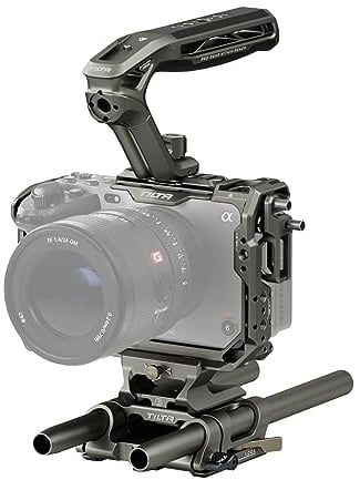 Tilta FX3 FX30 Cage, Full Camera Cage Compatible with Sony FX3/FX30 Basic Kit with HDMI Cable Clamp, NATO Top Handle and 15mm LWS Baseplate - Titanium Gray TA-T16-A-TG