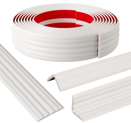 Elvone Eckenschutz und Kantenschutz, Abziehen und Aufkleben, Wandverkleidung innen und außen, Eckleiste, selbstklebende Zierleiste für Wandkante, Decke, Arbeitsplatte, 4,1 cm B x 50,8 cm L