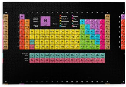 Puzzles,Jigsaw Puzzles Adults Challenging Puzzle 1000 pcs Picture puzzle wooden, Colorful Periodic Table