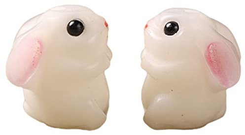 HAPINARY 2st Kaninchen Perlen Hasen-anhänger Mini-hasenfiguren Mini-osterhase Schlüsselanhänger Selber Machen Häschenperlen Für Die Schmuckherstellung Weiße Jade Miniatur Tee Haustier
