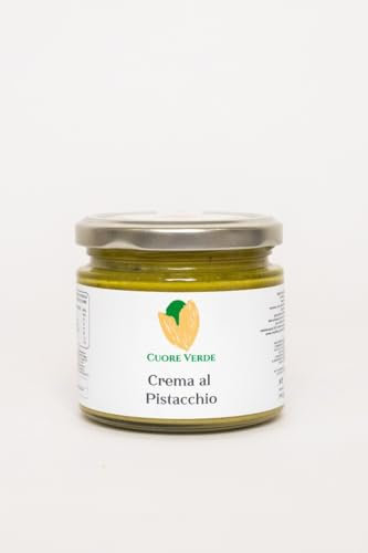 Corazón verde - Crema de pistacho para untar (190gr), con un 35% de pistachos sicilianos de calidad cuidadosamente seleccionados - producido en Brontë