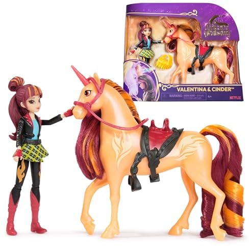 Unicorn Academy - L'Ecole des Licornes - Licorne Cinder + Poupée Valentina - Licorne, Poupée Et Accessoires À Collectionner- Jouets Inspirés De La Série L'Ecole des Licornes - Jouet Enfant 4 Ans et +