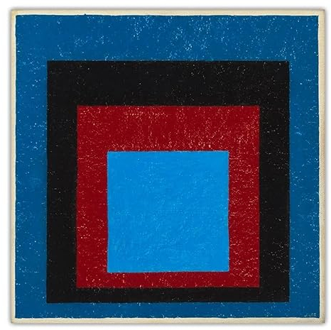 IPUDIS Josef Albers Gruß an die quadratischen Poster Leinwand Wandkunst Josef Albers Gemälde Josef Albers Drucke für Moderne Wohnkultur Bild 60X60cm Kein Rahmen