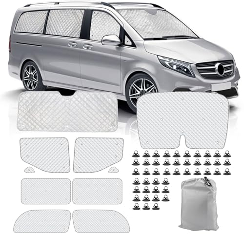 Eysbiy Parasol para Mercedes Viano Clase V III W447/Viano (LWB) 2014-2022, 10 Piezas para Parabrisas Interior, UV-Proof Protección Solar, Cubierta De Automóvil