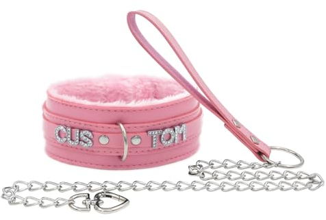 Kundenspezifisches schwarzes Choker-Halsband für Frauen, personifizierte Namens-Halskette-Punk-gotisch-veganer Lederschmuck mit Strass-Buchstaben