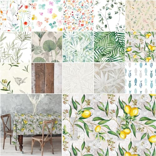 Tischdeckenstoff beschichtet - Teflon Stoff Meterware, wasserabweisender Dekostoff, abwaschbare Baumwolle Bedruckt *Ab 50 cm, Farbe: 010 Zitronen