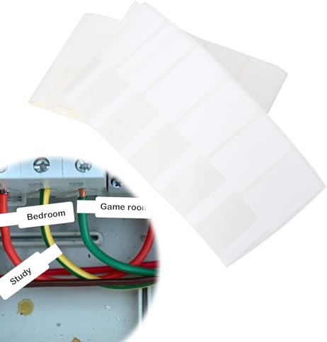 65 cintas adhesivas para etiquetas de cables, papel adhesivo para impresora, impermeable, para pegar etiquetas de cable de red, impermeable, antiaceite, resistente a los arañazos, color blanco