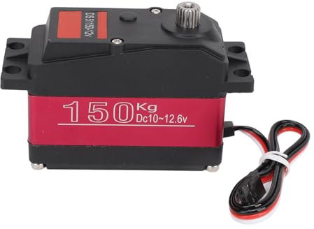 Fockety Servomoteur sans Noyau à Couple élevé de 150 Kg pour Voitures 1/5 RC, Servomoteur Numérique étanche IP66 18T à Engrenages Métalliques en Alliage D'aluminium pour Bricolage