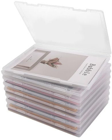 GBACHOOSE Lot de 8 boîtes d'archivage A4 en plastique transparent - Boîte à documents portable avec couvercle