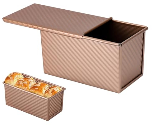 Murman Stampo Per Pagnotta Teglia Per Pane Antiaderente Stampo Per Pane In Cassetta Con Coperchio, In Acciaio Al Carbonio, 21x10x11cm