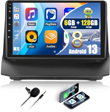 6G+128G CAMECHO Android 13 Radio de Coche para Ford Fiesta 2009-2014 con GPS Carplay Android Auto,8Core丨 Pantalla de 9 Pulgadas丨Radio de Coche con Bluetooth RDS 32EQ DSP Mirror Link