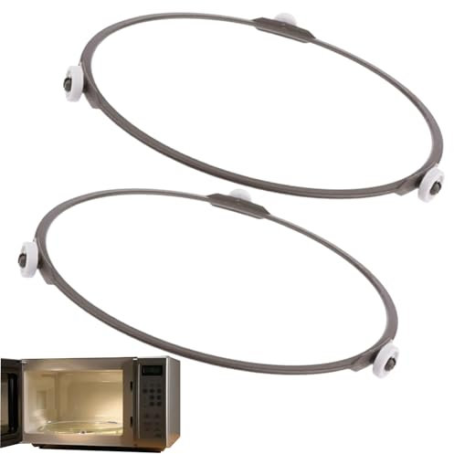 Peosaard Microwave Turntable Ring 2PCS 7.01 Inch Microwave Plate Replacement Heat-Resistant Microwave Roller Ring with 0.55 inch Rollers for Glass Plate, Microwave Roller Ring