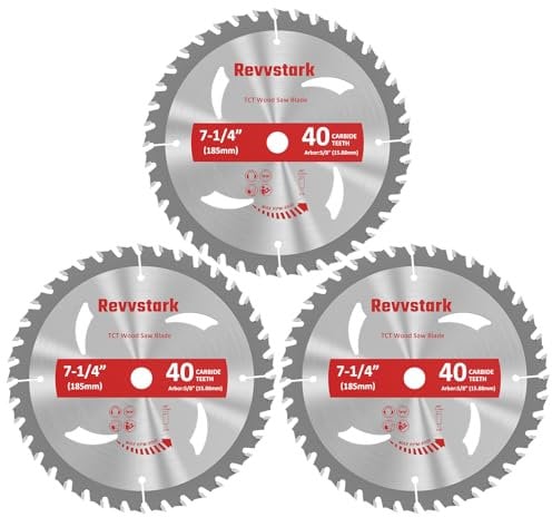 3 Pack Circular Saw Blade 7-1/4 in 40T with 5/8 Arbor, Carbide Tipped Teeth, TCT Saw Blades for Cutting Various Wood, Plastic and Composite Materials, Fit Dewalt Craftsman Ryobi Milwaukee