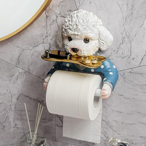 Porte-Toilette drôle, Porte-Rouleau de Papier Toilette en Peluche résine en Peluche, Support de Papier Toilettes à Animaux muraux monté sans percette pour décorations de Salle de Bain