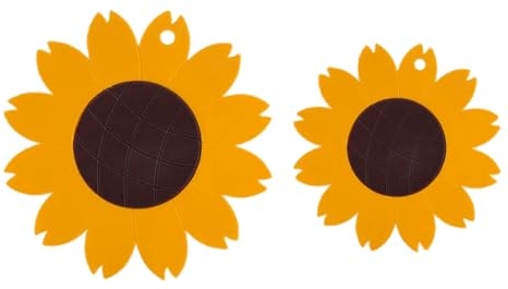 LEONFFS Dessous De Verre Tapis Isolant Au Tournesol, Tapis Anti - Blanchiment De Table, sous - Verres Ménagers, Torchons, Bols Et Assiettes-Couleur Orange-Grande Taille