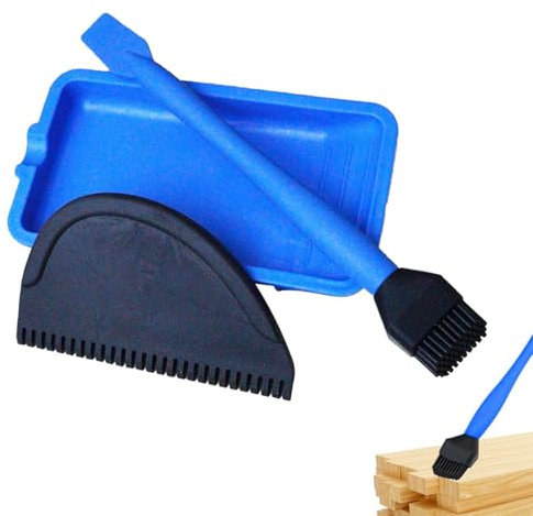 Holzleim Applikator Set, Holzleimverteiler, Holzbearbeitungs-Leimapplikator-Set, Holzleimverteiler-Set mit Silikonkamm, Pinsel und Schale, multifunktionales Silikonkleber-Werkzeug