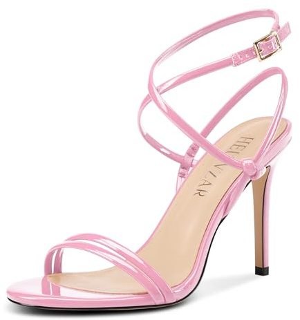 HEUIVZAR Femmes Bretelles Lacets Aiguille Haut High Talon Heel Sandales Ouvert Bout Lanières Cheville Slingback Party Dress Chaussures Été 10 CM Heels