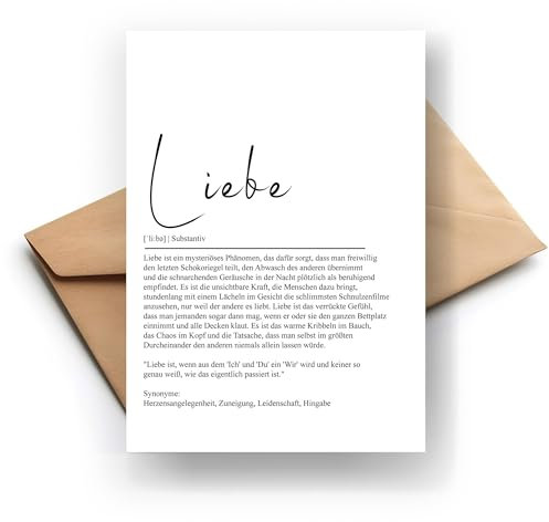 Romantische Definitions-Klappkarte Liebe – Ausdruckstarke Liebesbotschaft in edler Karte | Perfekt für Hochzeit & Valentinstag