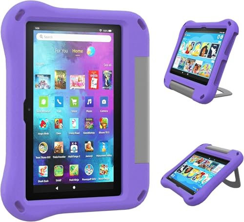 ODQQDO 7 Inch Case Suitable for Kids(12th Generation, 2022 Release) Multi-angle Adjustment Case Thicken Shockproof,Incompatible with 7 Inch iPad Samsung HTC LG Tablet,Purple