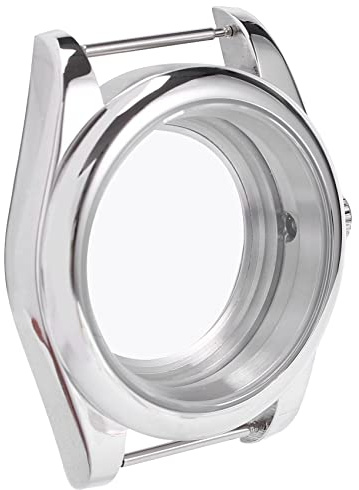 Somoke Caja de acero inoxidable pulido de 39 mm, cristal de zafiro compatible con movimiento NH35/NH35A NH36/NH35A, cubierta trasera transparente