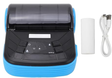 ViaGasaFamido Tragbarer Bluetooth-Drucker, Multifunktionales Gerät, Mini-Versandetikettendrucker 80 Mm, Kabelloser Thermistor für Büro, Zuhause, Pakete, Quittungen, Tickets