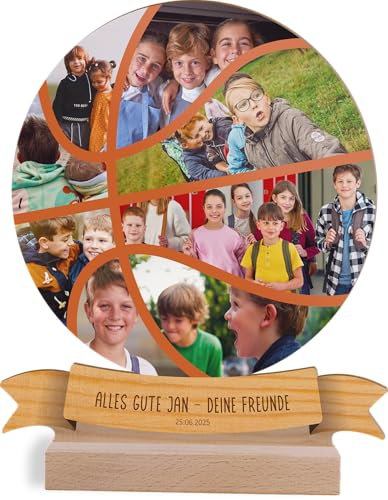 Basketball Geschenk personalisiert - Foto Geschenk Holzbild - Basketball Geschenke, Basketball Geschenk für Kinder, Basketball Geburtstagsgeschenk, Basketball Geschenke zum Geburtstag, Fotomosaik