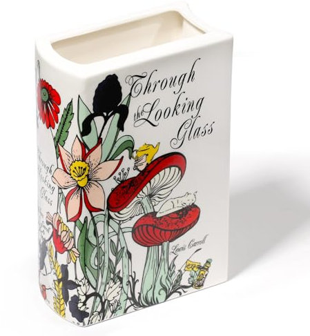 Dnnnii Keramik Buch Vase mit Unique Home Decor, Nette und Funky Bücherregal Dekor, große Stolz und Vorurteil Vase mit Biblio Bloom Keramik für Buch Liebhaber