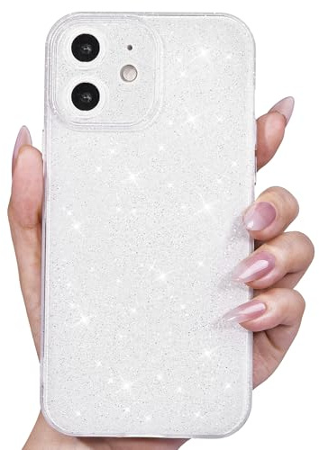 Svanove for iPhone 11 Case Glitter, Sparkly Girly Cute Bling Sparkle Shiny Shimmer Bright Phone Case for Women Girls, Glittery Thin Slim Jelly Soft Silicone Rubber Gel Plastic Cover, White
