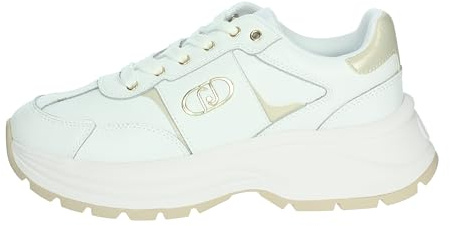 LIU.JO Chunky Sneaker für Damen, dicke Sohle, Weiß und Gold, Plateau-Stil