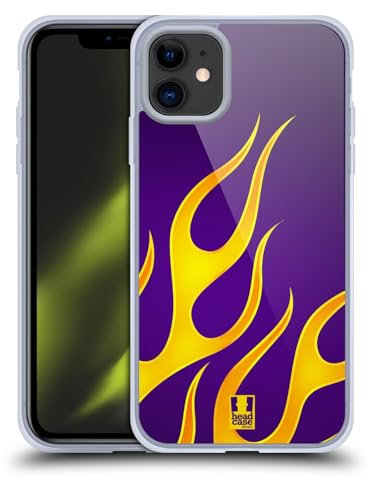 Head Case Designs Hot Rod Flammen Abziehbild Gelhülle [Militärischer Schutzgrad] Kompatibel Mit Apple iPhone 11 Und Kompatibel Mit MagSafe