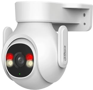 Dahua P5B-PV 5MP Überwachungskamera Aussen, Kamera Überwachung Aussen, Camera Outdoor mit KI-Erkennung, 360° Pan & Tilt Videoüberwachung, Farb-Nachtsicht, Zwei-Wege-Audio, IP66 wetterfest