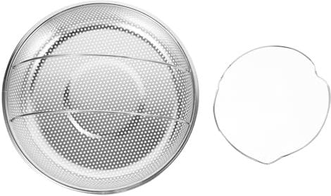 Didiseaon Stainless Steel Plate Cooling Grill Rice Noodle Oven Liners Trays Basket Multipurpose Rice Cooker Container Instant Rack Pot Insert Large Lid Silver