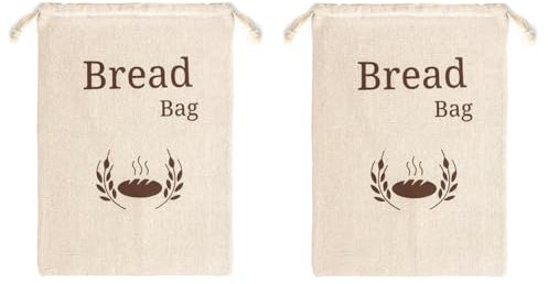 Yindhgdr Sac à pain en lin bio réutilisable - Sac de rangement alimentaire - Sac à pain écologique - Facile à installer et à utiliser