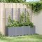 SXJEQOC Pflanzkübel mit Rankgitter Grau 160x40x140 cm PP - Modulares Hochbeet für Balkon und Garten mit Rattan-Optik, 4-teiliges Outdoor-Pflanzgefäß für Kletterpflanzen