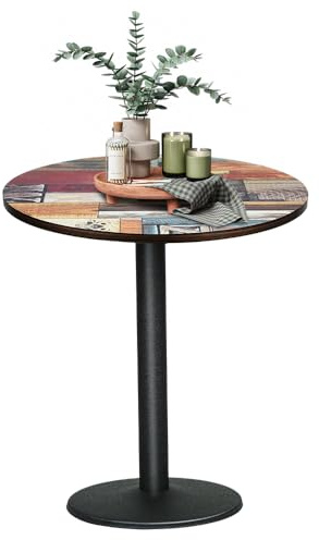 homewell Runder Esstisch aus Spanplatte Speisetisch, Klein Tisch Küchentisch, einfacher Kleiner Tisch für Küche, Esszimmer und Wohnzimmer, φ60*72 cm (Farbabstimmung)