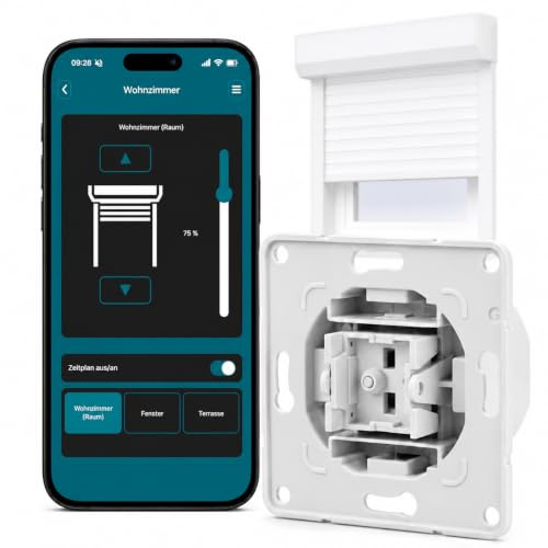 Eurotronic Rollladenschalter ET Shutter WiFi, Unterputz, Smart Home | WLAN Jalousieschalter mit App Steuerung, Zeitschaltuhr & Zeitplänen, kein Gateway, Positionssteuerung in Prozent