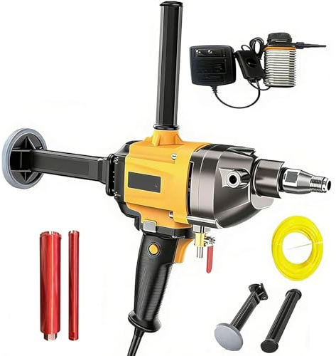 2300W Air Conditioner Hole Drilling Machine, 1200r/min Handheld Concrete Core Drill Machine with Water Pump & 2pcs Drill Bits, Max Drilling Diameter 180mm, 3-Speed Adjustment for Hole Drilling