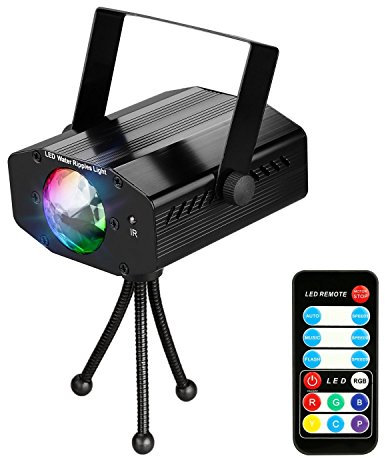 Leoker Projector Party Disco DJ Lights Ocean Wave Stage Lighting Effects 7 RGB Colors Mini Strobe LED Ball for Kids Toys Birthday Gifts Holiday Night Lamps Club Karaoke House Bedroom Bar Wedding Show
