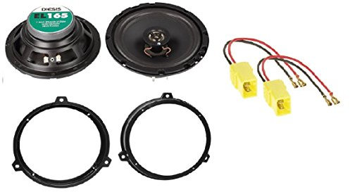 Calearo 2 Wege Lautsprecher 100W + FIAT Panda 169 Lautsprecherringe 165mm Türe Heck + Adapterkabel