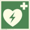 Betriebsausstattung24 Erste-Hilfe-Schild Automatisierter Externer Defibrillator (AED) - selbstklebende Folie, langnachleuchtend 15 x 15 cm - ASR A1.3 ISO 7010 E010 - DIN 67510 Klasse C