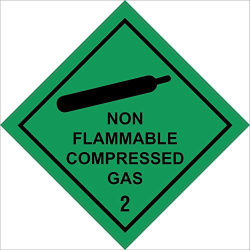 HA093 Hazard Sign Non Flammable Compressed Gas 2 Signs 100mm x 100mm Magnetic - Vehicle Grade