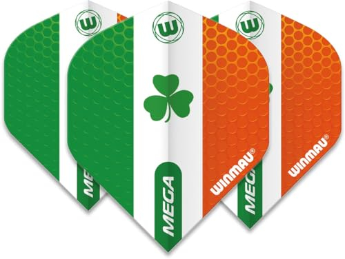 WINMAU Mega Standard Irland Dart Flüge - 1 Set pro Packung (insgesamt 3 Flüge)