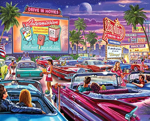 White Mountain Puzzles Drive-in Movie - 1000 Piece Jigsaw Puzzle