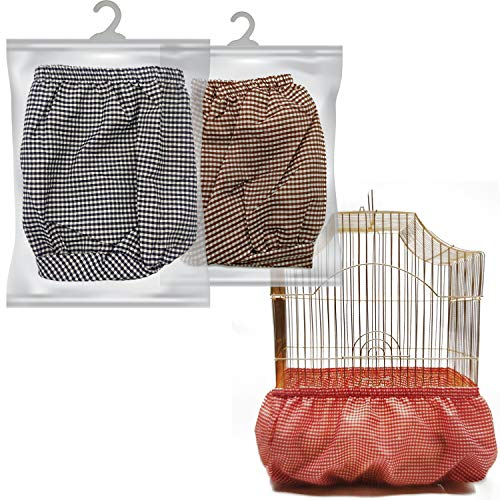 BPS 2Pcs Cubierta de Jaula Pájaros Funda para Jaula Cuadrado Protector Pajaros Universal Aves Loro (S: 30x23 cm) BPS-1775 * 2