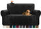 Granbest 1 Stück Dicke Couchbezug Ultra weiche Samt Sofabezug anspruchs hohe Stretch Anti-Rutsch-Sofabezug Zweisitziger Couchbezug Möbelschutz für Katze, Hund, Haustier (2 Sitzer,Schwarz)