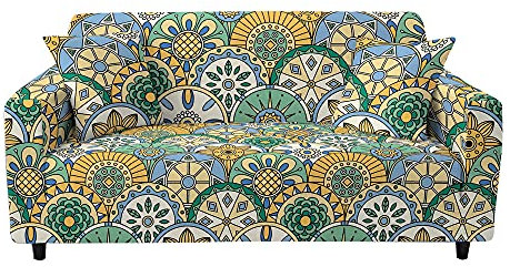 Surwin Elastisch Sofa Überwürfe 1 2 3 4 Sitzer, 3D Mandala Muster Sofabezug Stretch Schonbezug Universal Sofahusse für Armlehnen Sofa Abdeckung Couchbezug (Türkische Art,2 Sitzer (145-185cm))